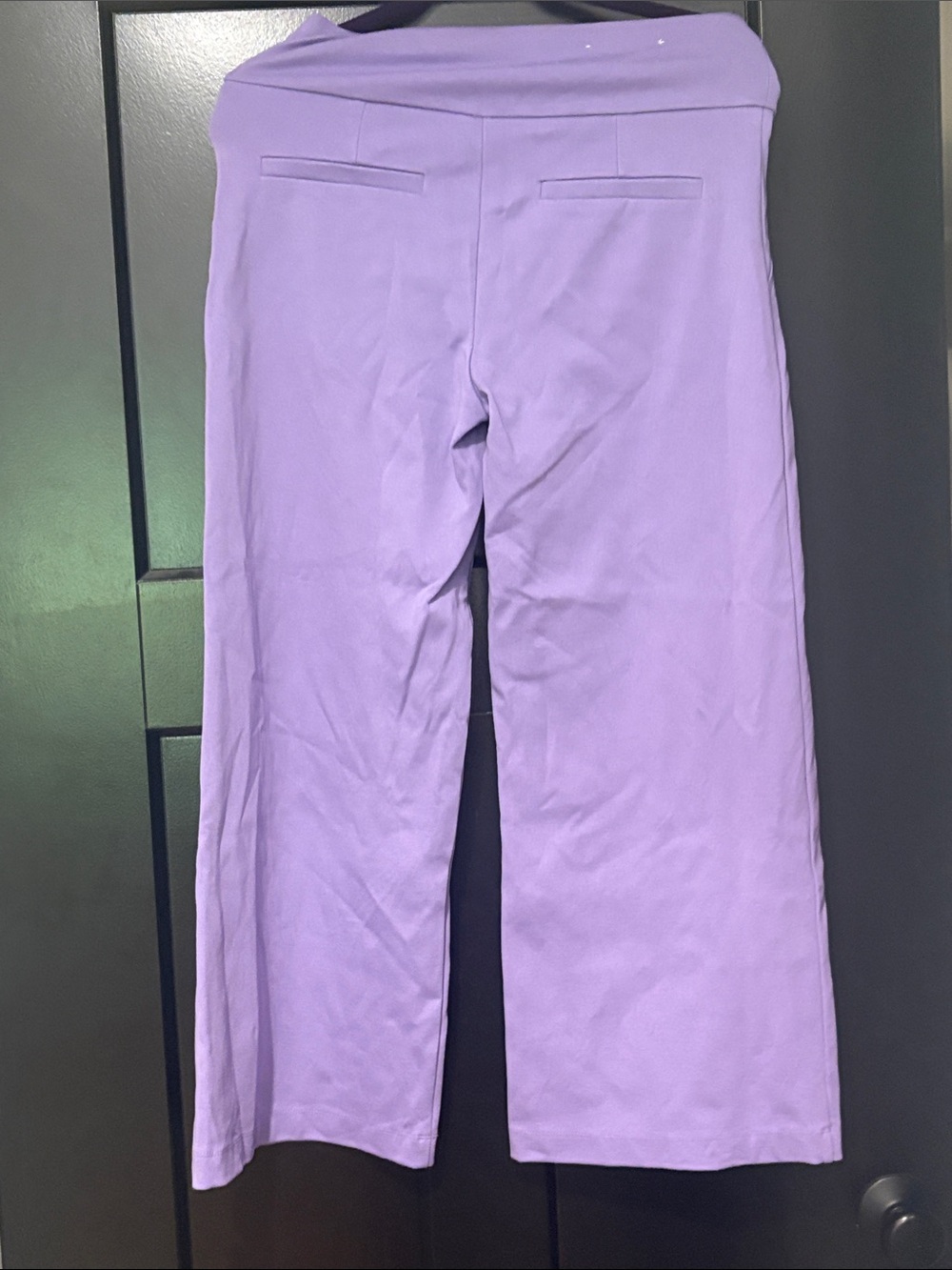 Women's Lavender Wide-Leg Capris with Fold-Over Waistband - Picture 3 of 5